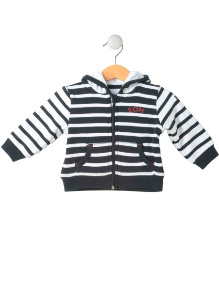 EOM -  Veste Bananova Mixte Fond Blanc Raye Indigo