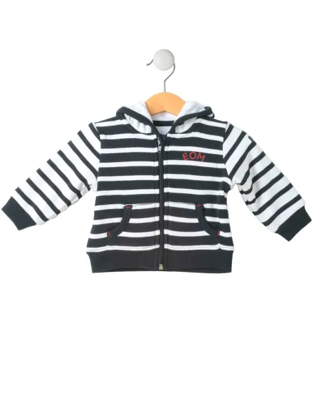 EOM -  Veste Bananova Mixte Fond Blanc Raye Indigo