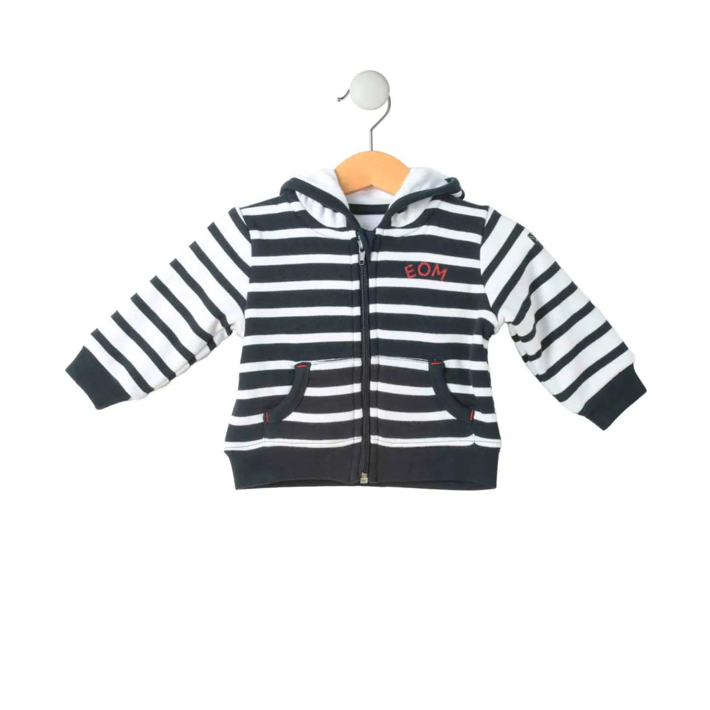EOM -  Veste Bananova Mixte Fond Blanc Raye Indigo