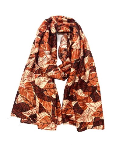 LINETA - Foulard motifs feuille brillant