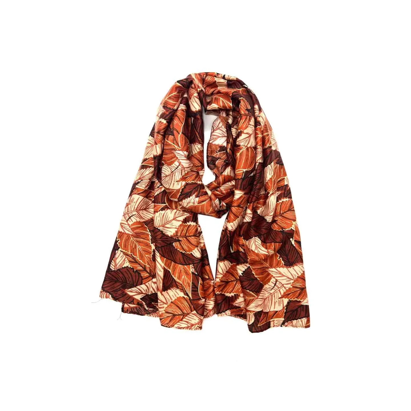 LINETA - Foulard motifs feuille brillant