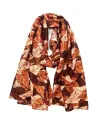 LINETA - Foulard motifs feuille brillant
