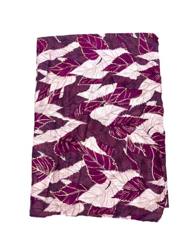 LINETA - Foulard motifs feuille brillant