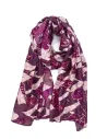 LINETA - Foulard motifs feuille brillant