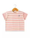 EOM - Tee-shirt Elorisao rayé corail