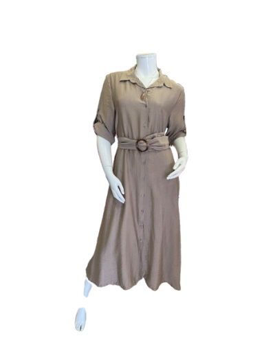 BAHE - Robe longue ceinture