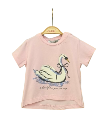 ELENA - Tee-shirt Be beautiful rose 1-4Y