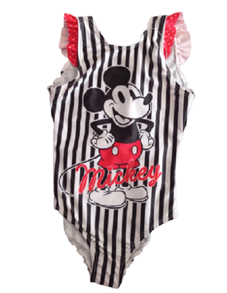 Disney - Maillot Mickey blanc noir rayé pas cher| La Boite de Magie