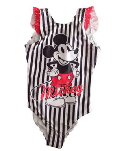 Disney - Maillot Mickey blanc noir rayé pas cher| La Boite de Magie