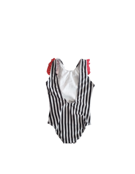 Disney - Maillot Mickey blanc noir rayé pas cher| La Boite de Magie