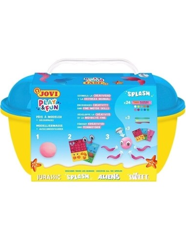 JOVI - Coffret  pâte à modeler 24 barres moules + emporte-pièce  Splash pas cher| La Boîte de Magie