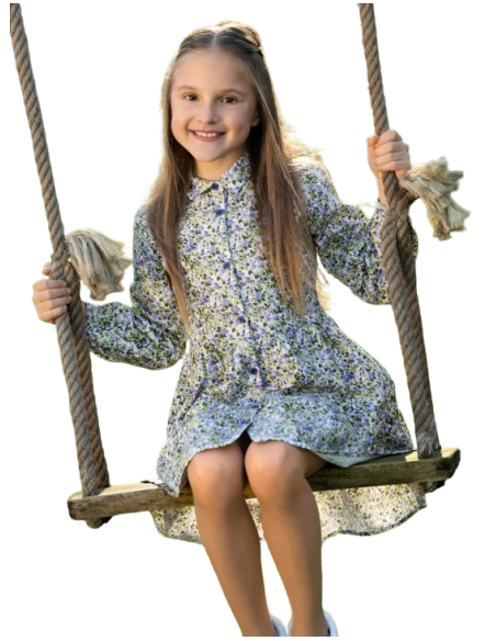 ATIVO - Robe violette olive 4 - 14 ans