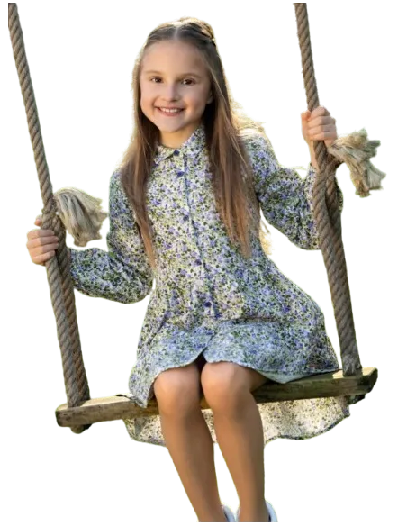 ATIVO - Robe violette olive 4 - 14 ans