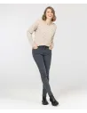 EOM - Marinière MARTHE FOND GREGE RAYE BEIGE pas cher | La Boîte de Magie Nice