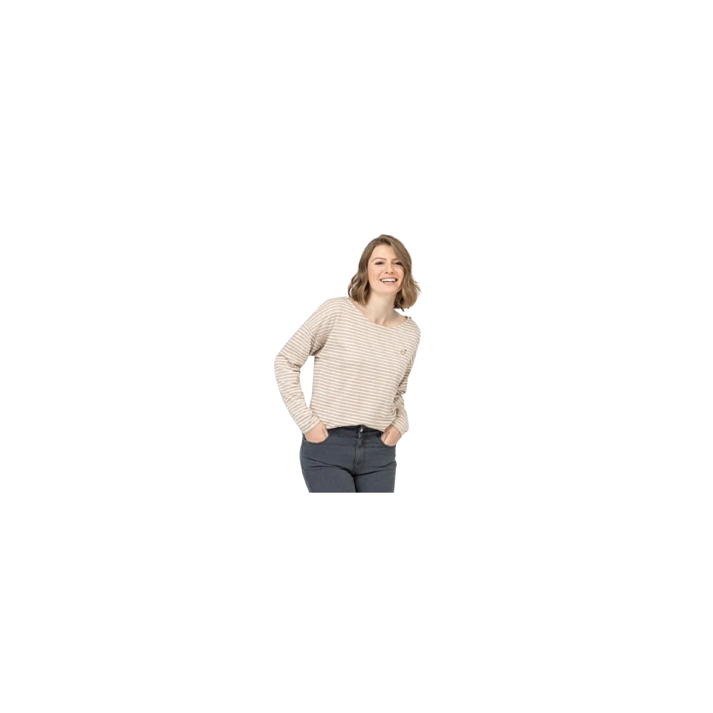 EOM - Marinière MARTHE FOND GREGE RAYE BEIGE