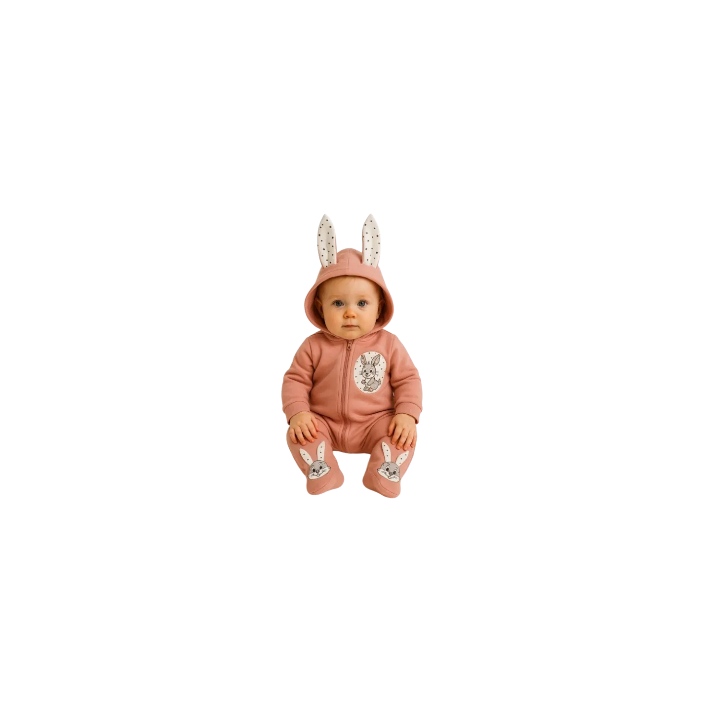 ELENA - Combi lapin  rose 3 - 12 mois