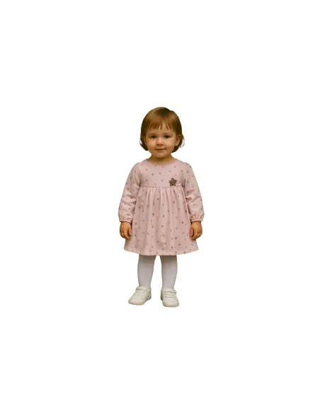 ELENA - Robe rose champignons 1 - 4 ans