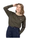 EOM -Marinière MARTHE FOND INDIGO RAYE VERT