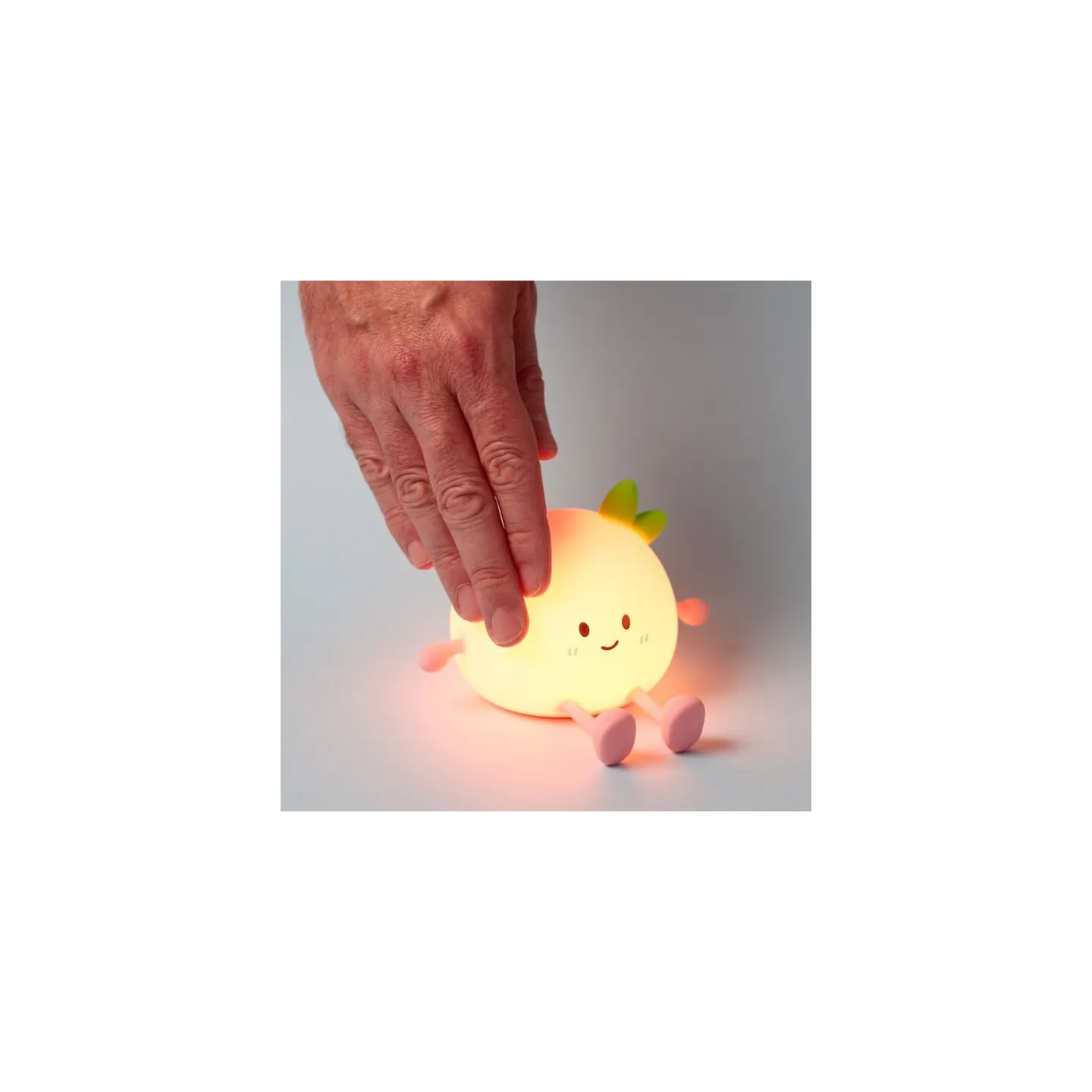 PUCKATOR - Veilleuse LED & Support Téléphone - Foodieemals Pêche