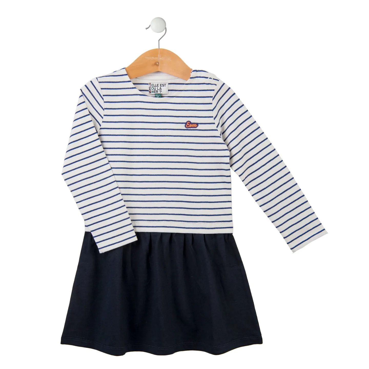 EOM - EFILONA Robe EF FOND NATUREL RAYE INDIGO