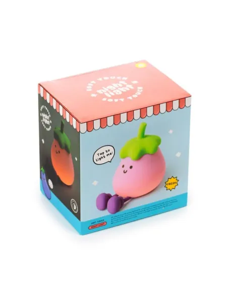 PUCKATOR - Veilleuse LED & Support Téléphone - Foodiemals Aubergine