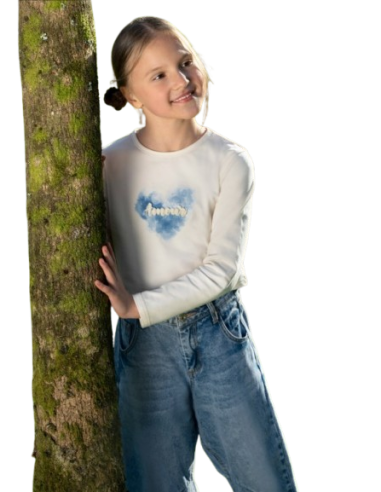 ATIVO - Tee-shirt Amour blanc 4 - 14 ans