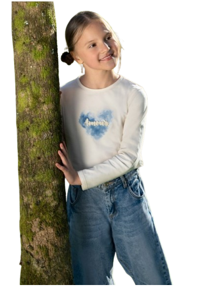 ATIVO - Tee-shirt Amour blanc 4 - 14 ans