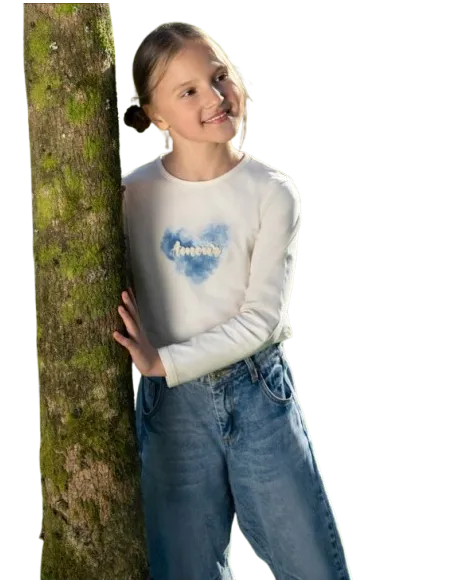 ATIVO - Tee-shirt Amour blanc 4 - 14 ans