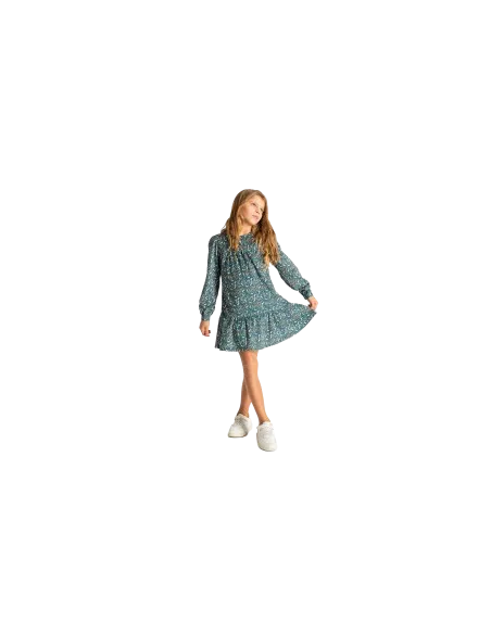 ATIVO - Robe Verte imprimée 4 -12 ans