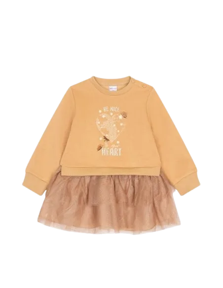 ATIVO - Robe sweat Be Nice camel 12 - 36 mois
