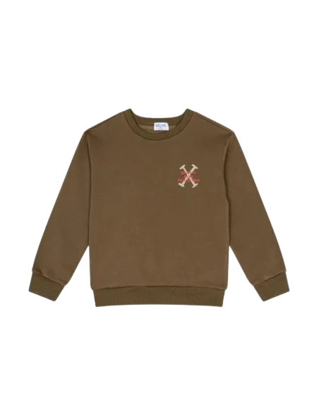ATIVO - Sweat sans capuche Perfection  kaki 6 - 16 ans