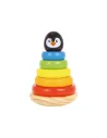 IMAGINOVO - Jeu enfant tour pingouin formes empilables bois +12 mois 7 pieces 18x12x12 cm | La Boite de Magie Nice