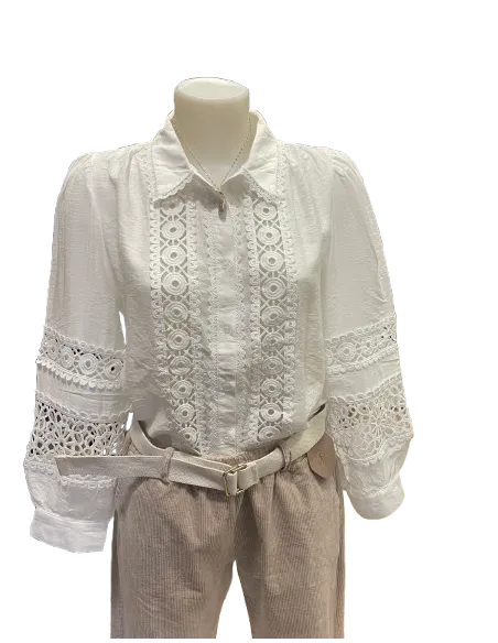 BAHE - Chemise blanche broderie Q3074
