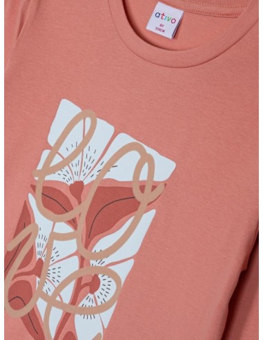 ATIVO - Tee-shirt Love terracotta 4 - 12ans pas  cher| La Boite de Magie Nice