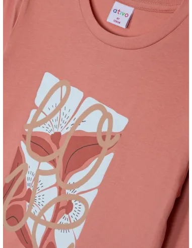ATIVO - Tee-shirt Love terracotta 4 - 12ans pas  cher| La Boite de Magie Nice
