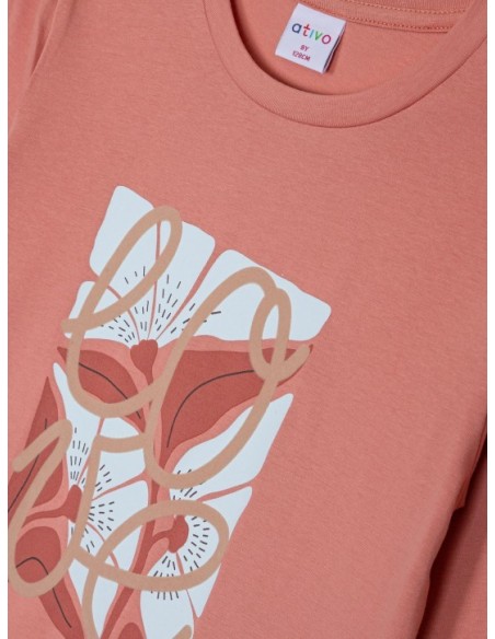 ATIVO - Tee-shirt Love terracotta 4 - 12ans pas  cher| La Boite de Magie Nice