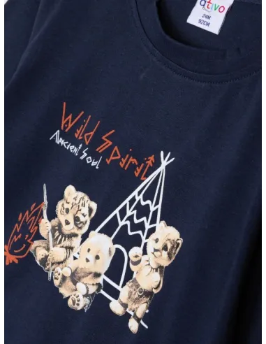 ATIVO - Tee-shirt Wild Spirit marine 6 - 36 mois pas cher| La Boite de Magie Nice