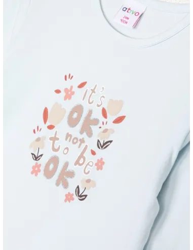 ATIVO - Tee-shirt It's Ok bleu clair 6 - 36 mois pas cher|La Boite de Magie Nice