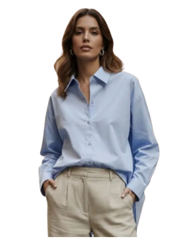 BAHE - Chemise 8155 bleu uni