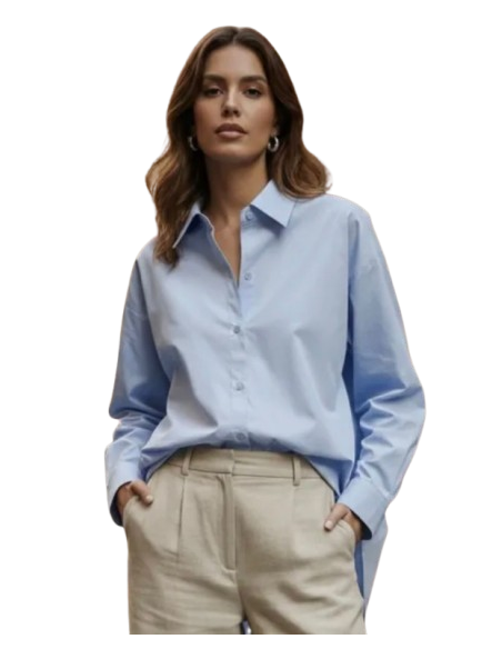 BAHE - Chemise 8155 bleu uni