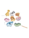 IMAGINOVO -  Perles d'animaux a enfiler bois +24 mois 13 pieces 27x6,5x6,5 cm