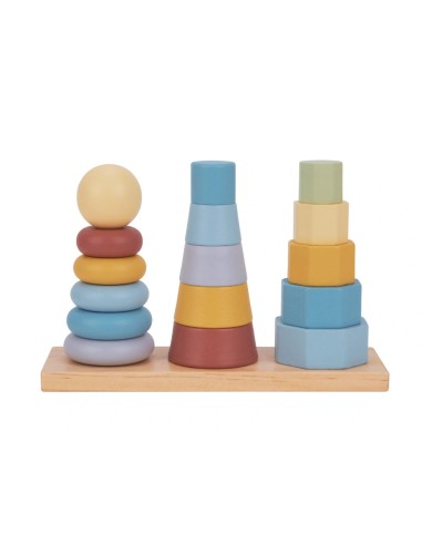 IMAGINOVO - Tour formes empilablesù bois +18 mois 17 pieces 28x20x9 cm