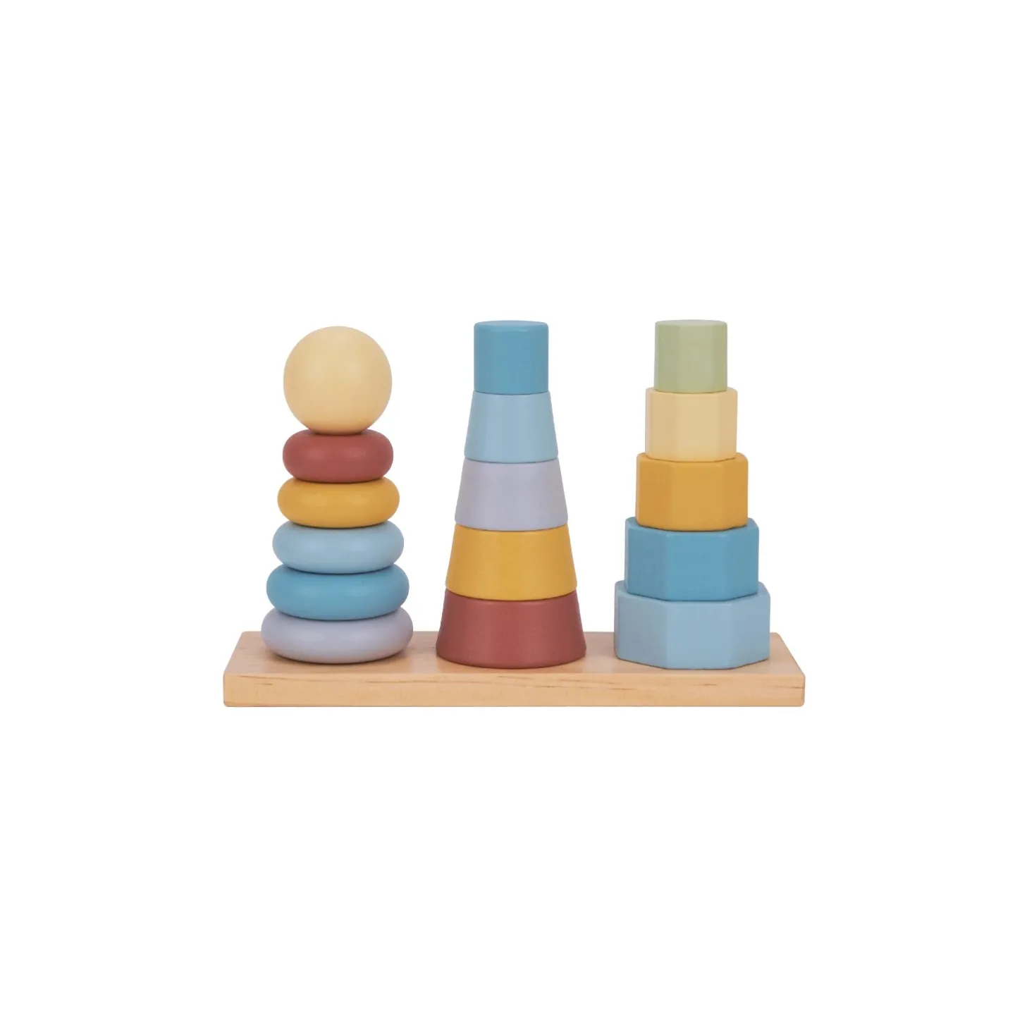 IMAGINOVO - Tour formes empilablesù bois +18 mois 17 pieces 28x20x9 cm