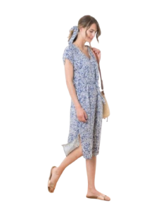 EOM - Robe ROUSTE imprimé bleu