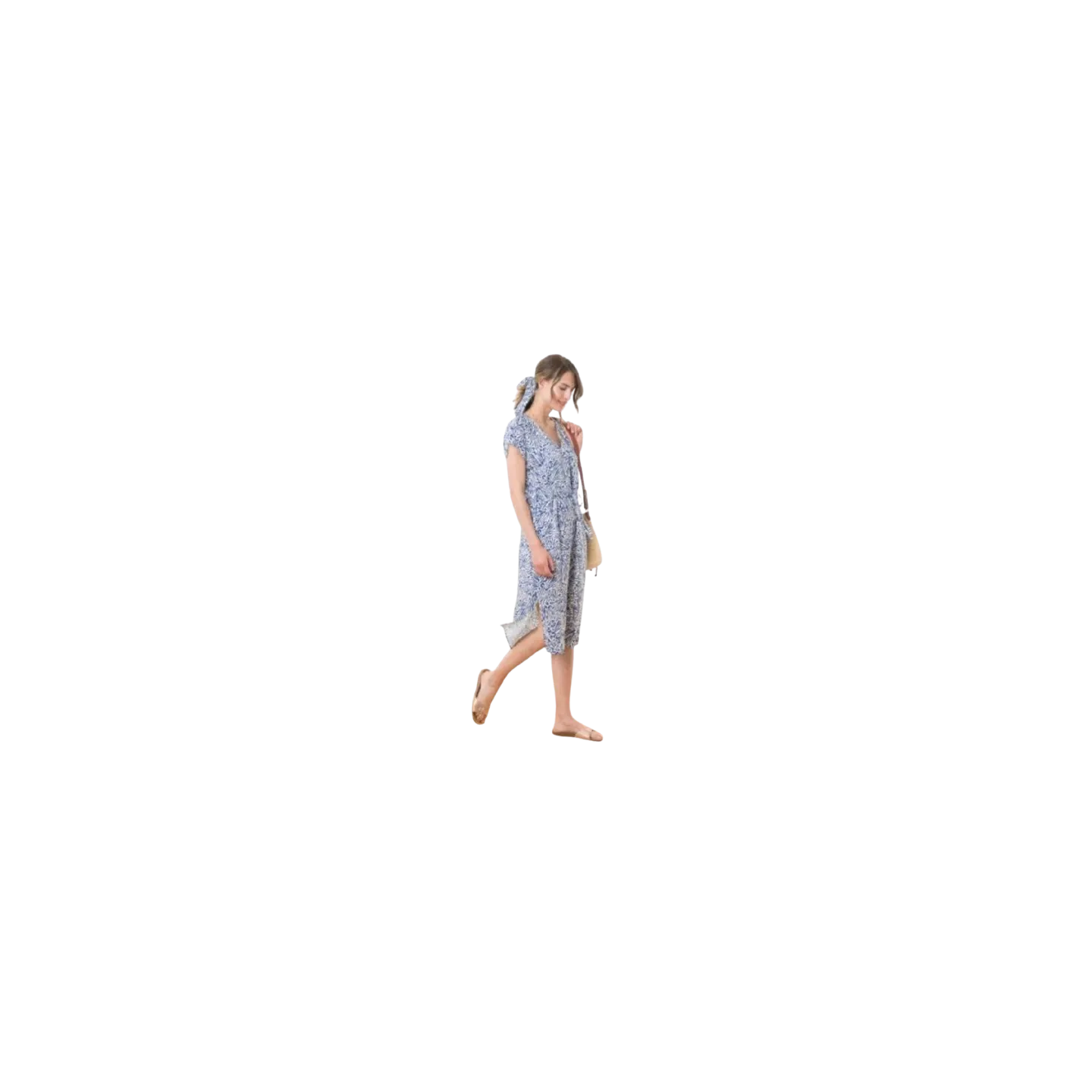 EOM - Robe ROUSTE imprimé bleu