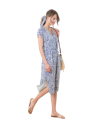 EOM - Robe ROUSTE imprimé bleu