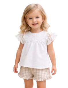 ELENA - Tee-shirt dentelle 6 - 36 mois