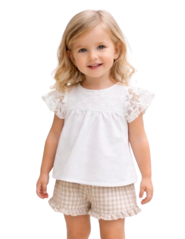 ELENA - Tee-shirt dentelle 6 - 36 mois