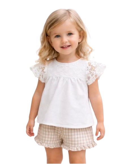 ELENA - Tee-shirt dentelle 6 - 36 mois