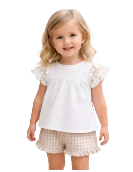 ELENA - Tee-shirt dentelle 6 - 36 mois